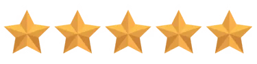 a group of five golden stars in a row of five