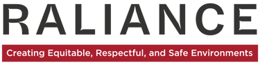 all text logo Raliance creating equitable, respectful, and save environemnt