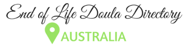 Logo for End of Life Doula Directory Australia with a green location pin.