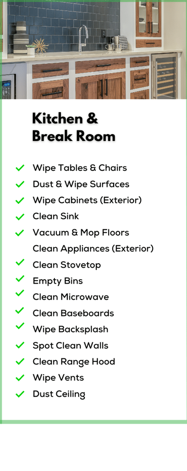 kitchen and break room cleaning service for your office