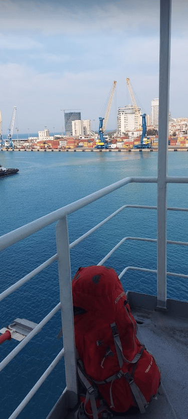 ... Peter English Teacher leaving a port on a ferry