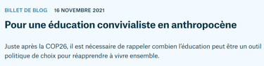 Pour une éducation convivialiste en anthropocène Natanaël Wallenhorst Mediapart