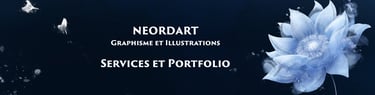 Bannière de redirection vers le portfolio de Neordart.