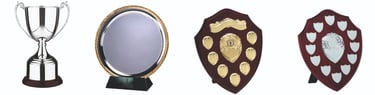 Cup, salver, shields for engraving