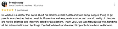 five star review from a patient #2