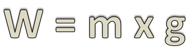The equation for calculating weight