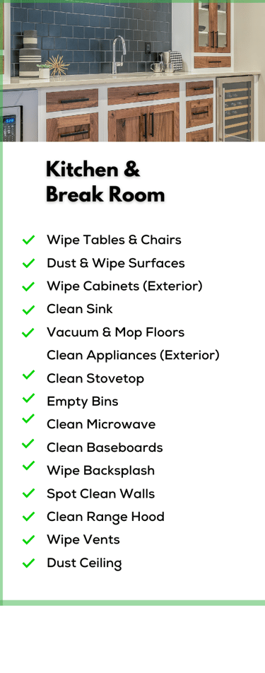 kitchen and break room cleaning service for your office