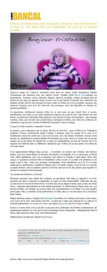 Bonjour tristesse | La revue Bancal | Mathieu Hot | Article intégral