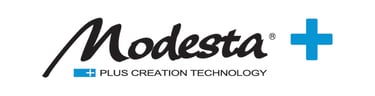 a logo for modesta plus 