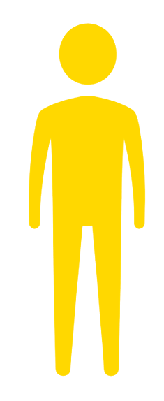 a man in a yellow shirt and a white shirt