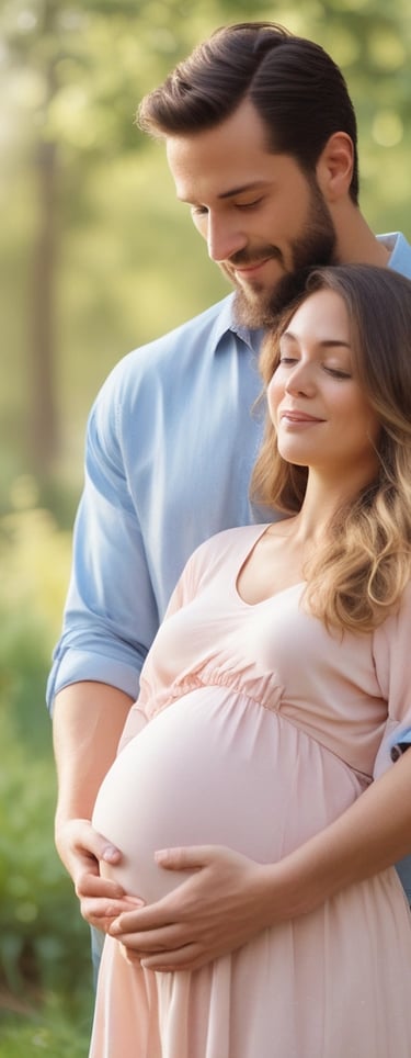 expecting couple in a tender moment