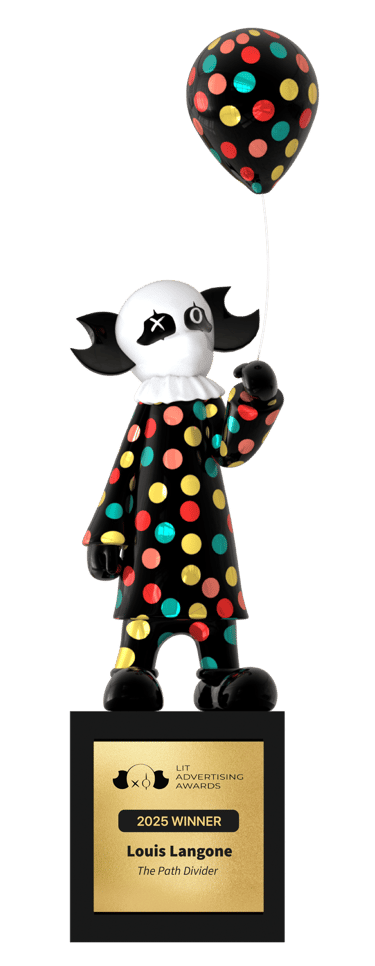 LIT Advertising Awards trophy for Louis Langone – The Path Divider, 2025 Gold Winner