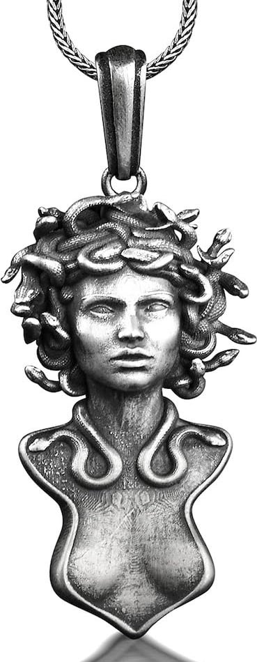 Gorgon Medusa Snake Head Necklace