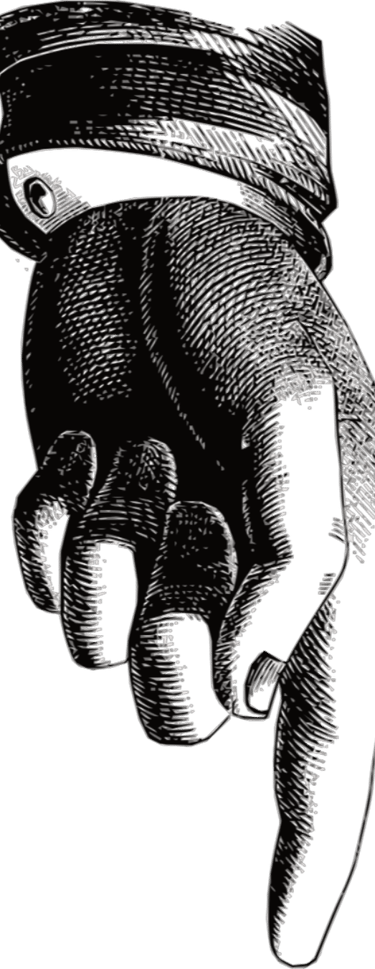 a hand pointing downwards