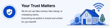 HomeNetCompass trust statement about honest home internet guides and no fake reviews