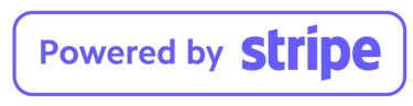 Powered by Stripe logo badge for secure online payment processing.