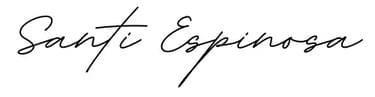 firma de santi espinosa en negro