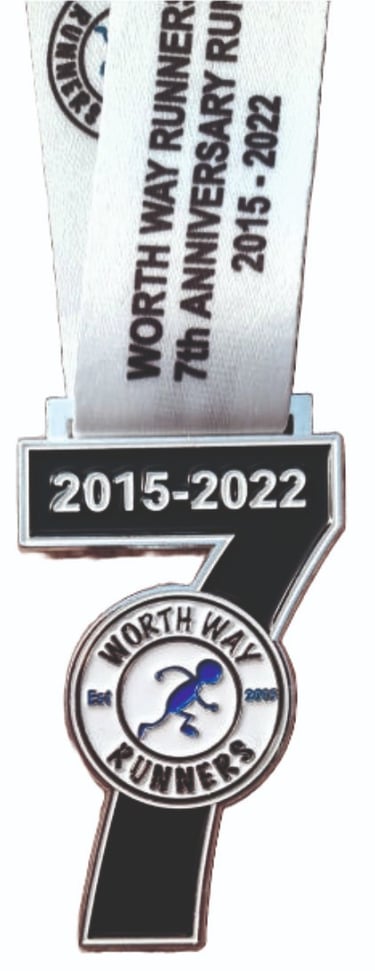Worth Way Runners 7th Anniversary medals