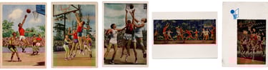 Illustrated Soviet Union Russian Postcards Basketball Sports