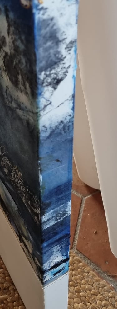 détail d'un tableau montrant le travail sur les bords