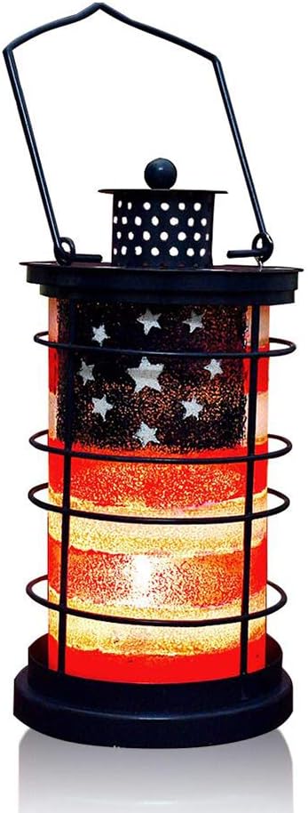 Patriotic battery powered lantern