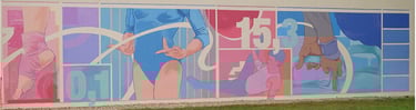 mural of the Siméon Belliard stadium by Allan Halley