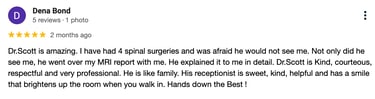 five star review from a patient #1
