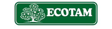 ECOTAM logo featuring a green rectangular banner with a white stylized network tree icon.