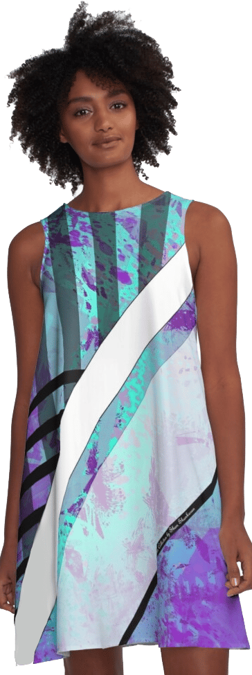 Shan Shankaran - Shengekka - Splattered Paints Light Blue Purples Plaid FashionWear Design