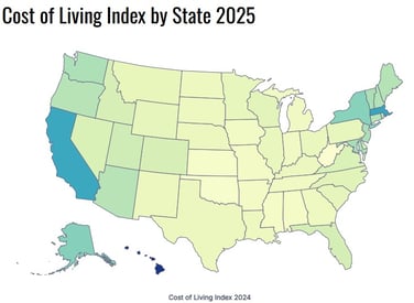 cost of living map for homestead planning