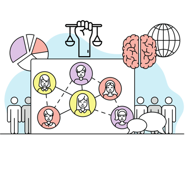 "Social studies tuition symbol featuring a map, globe, and educational tools for learning."