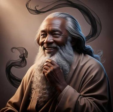 ông lão râu tóc bạc phơ