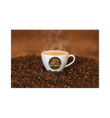 A cup of  Kenyan  Coffee prepared with Kenya Kafe Cup coffee Beans
