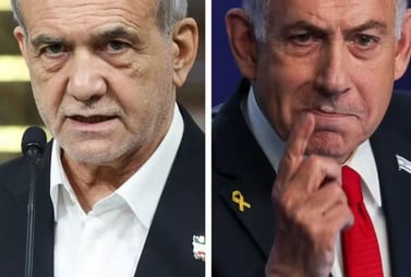 a split image of two men in suits and ties