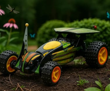 carro a control remoto insector en el jardín 