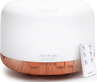 ASAKUKI 500ml Premium, Essential Oil Diffuser with Remote Control, 5 in 1 Ultrasonic Aromatherapy