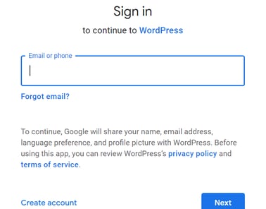 wordpress login