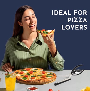 Pizza scissors with built-in spatula for easy slicing and serving