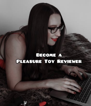 Pleasurelit Patricia with her pleasure toys in lingerie working as a pleasure toy reviewer teaching