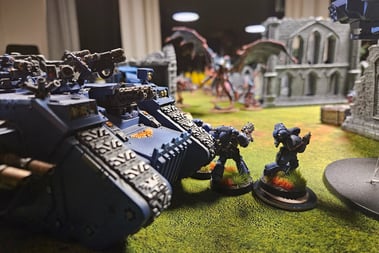 Land raider securing the front
