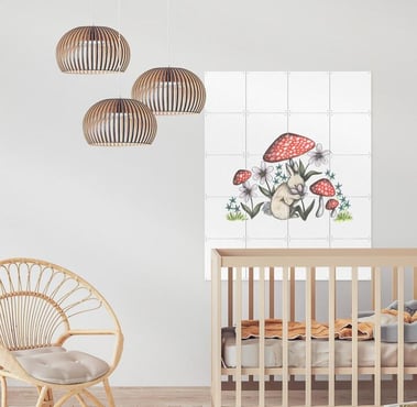 Rabbit Illustration Wall Art in a Nursery Room