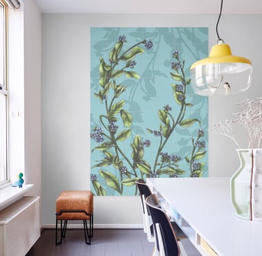Floral Illustration Wall Art in a Living Room