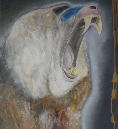 a painting of a monkey with a monkey on it