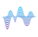 blue and purple sound waves