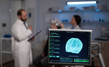 a man in a lab coat and a woman in a lab coat