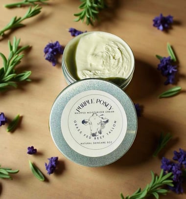 A lightweight, deeply hydrating cream made with grass-fed tallow and botanical oils.