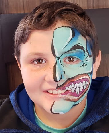 Blue Two Face Character Painting