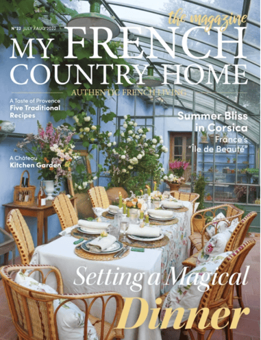 a table setting with a table setting for dinner, my French countryhome magazine