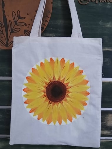 ecobag de algodão pintada a mão