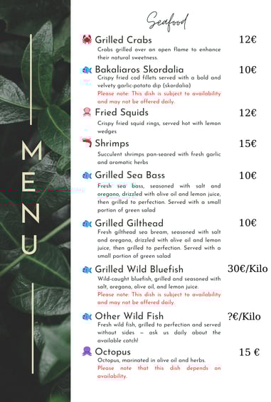 Seafood, The Sunset Drift, John's Guesthouse